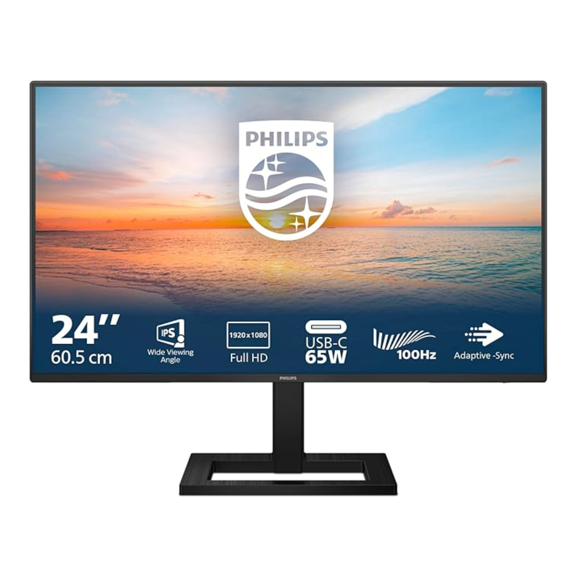 Philips Size 24 Black 24E1n1300ae 23.8" Full Hd 100Hz Ips 1Ms Height Adjustable Lcd Monitor