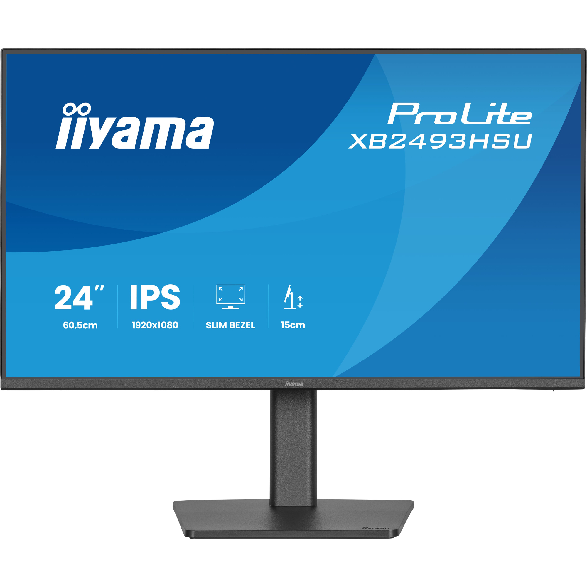 Iiyama Matte Black Prolite Xb2493hsu-B1 23.8" Full Hd Ips 120Hz 1Ms Height Adjustable Monitor With Speakers