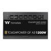 Close-up of the Thermaltake TOUGHPOWER GF A3 1200W power supply’s 80+ Gold certification logo for superior energy efficiency.