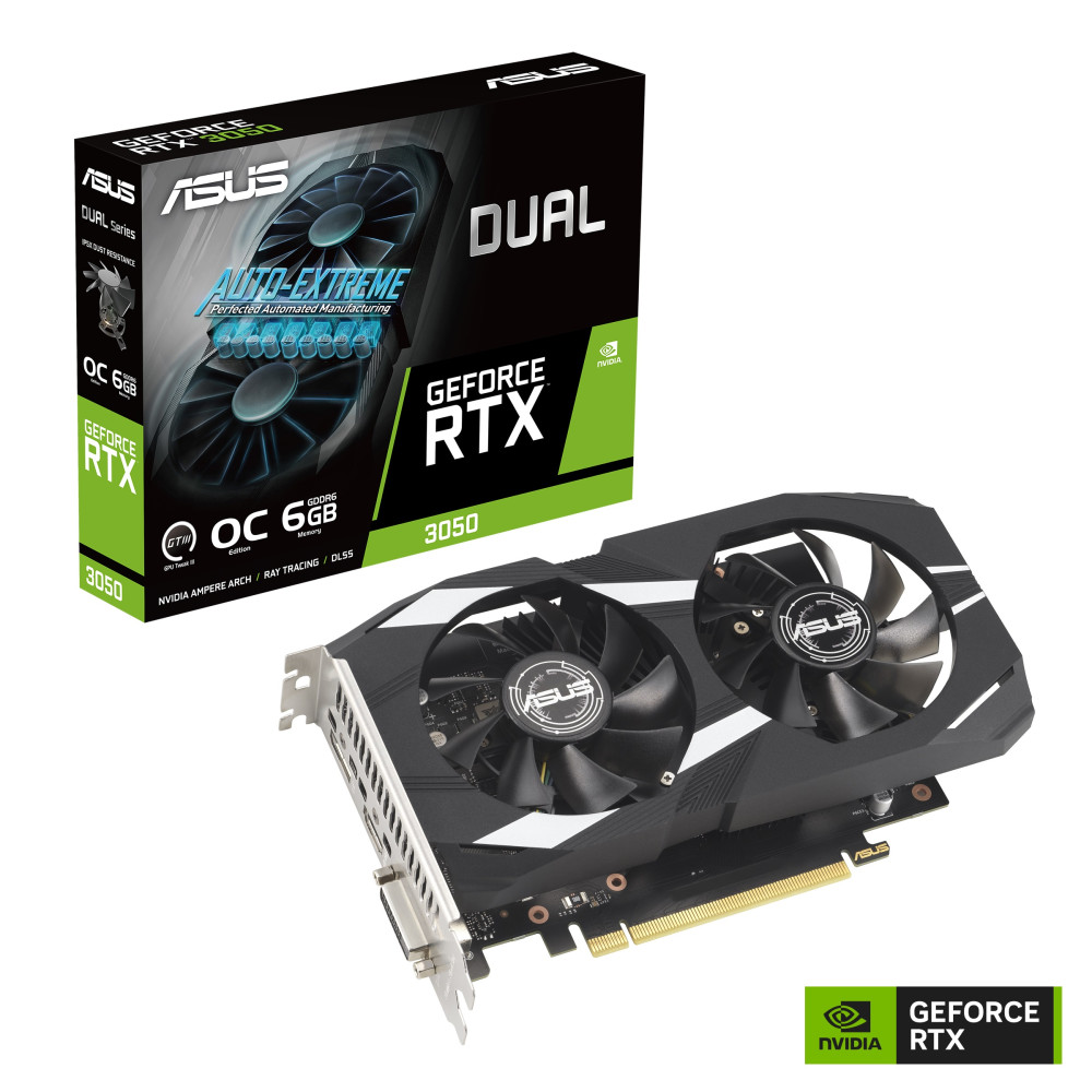 ASUS GeForce RTX 3050 DUAL OC 6GB GDDR6 Ampere graphics card
