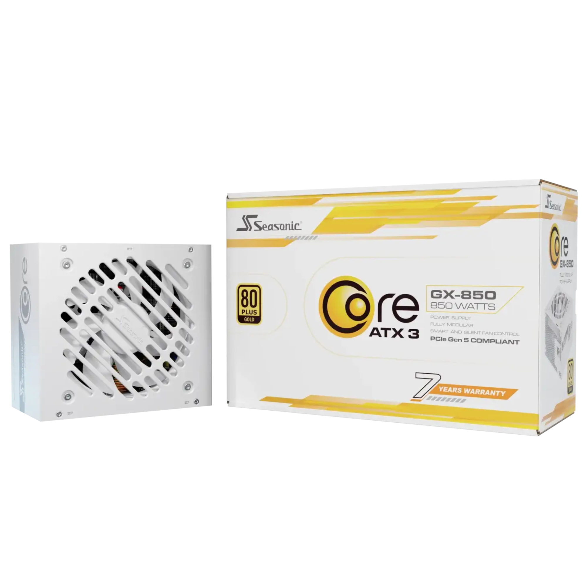 Seasonic Small White Core Gx-850 850W Atx 80 Plus Gold Psu Power Supply