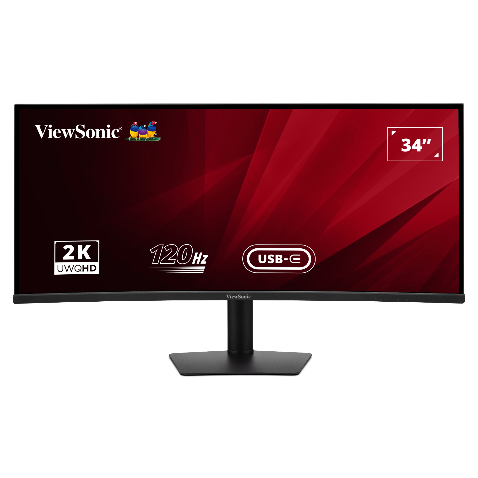 Viewsonic Size 34 Black Va3420c 34" Curved Ips Uwqhd Usb-C Height Adjustable Monitor With Speakers
