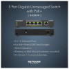 NETGEAR GS305Pv2 Unmanaged Wired Gigabit Ethernet 5 Ports Network Switch