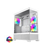 GameMax Vista White ATX Gaming PC Case with 3x Infinity ARGB Fans - White