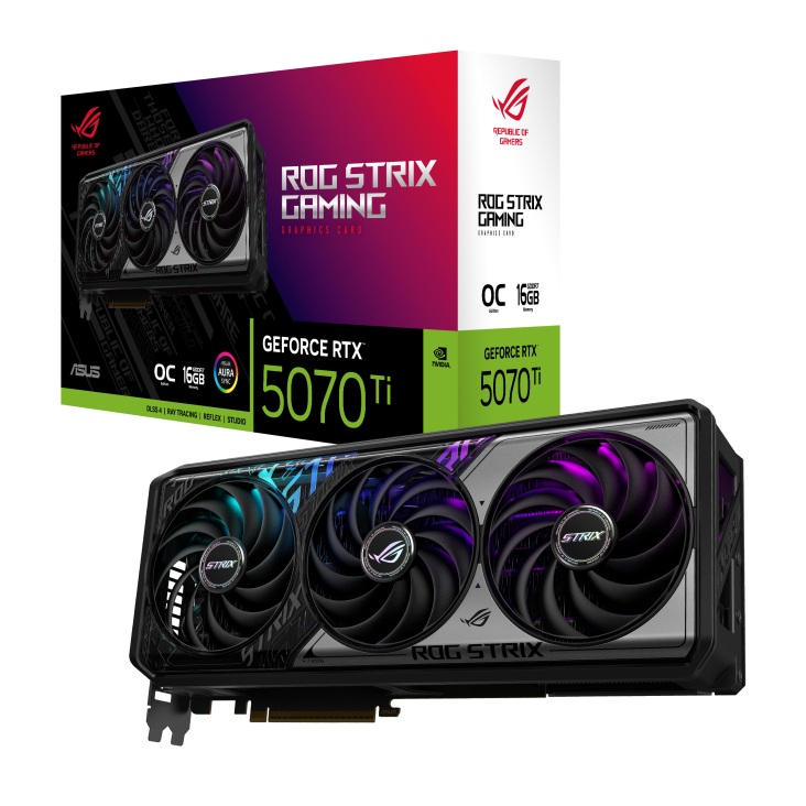 Asus Black Geforce Rtx 5070Ti Gaming Rog Strix 16Gb Oc Graphics Card