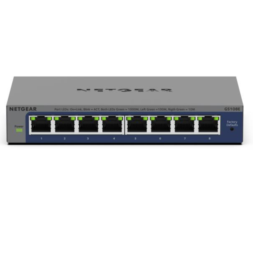 NETGEAR GS108E ProSafe Plus 8 Port Gigabit Ethernet Network Switch
