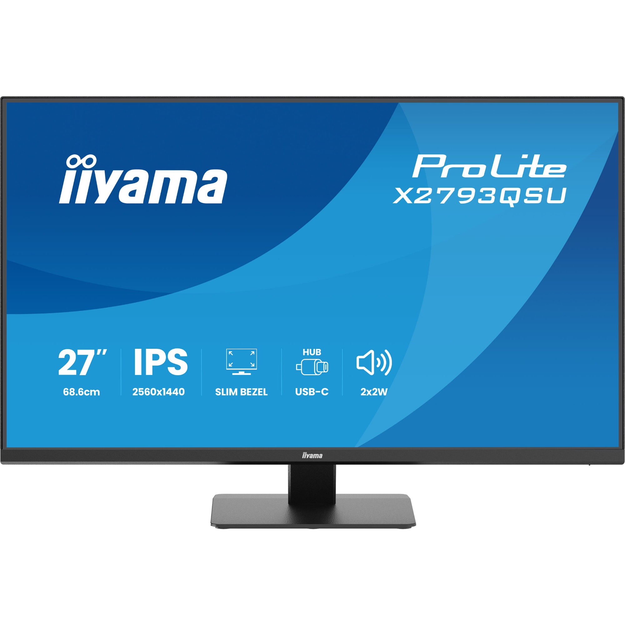 Iiyama Size 27 Matte Black Prolite X2793qsu-B1 27" Quad Hd Ips 75Hz 1Ms Monitor With Speakers