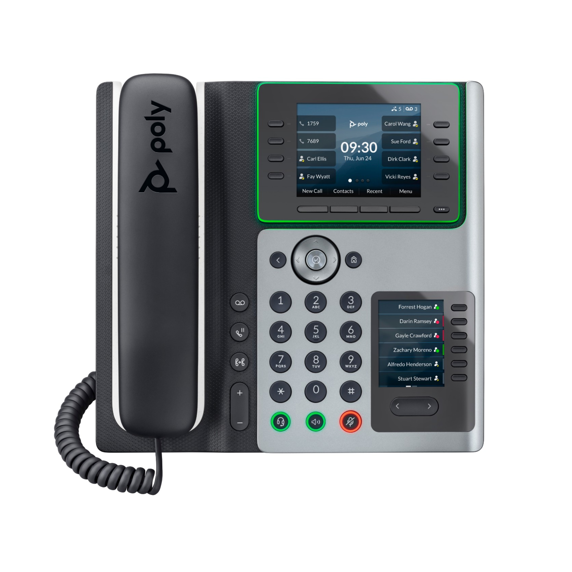 Poly Small Black Edge E400 8-Line Ip Business Desk Phone With Integrated Bluetooth