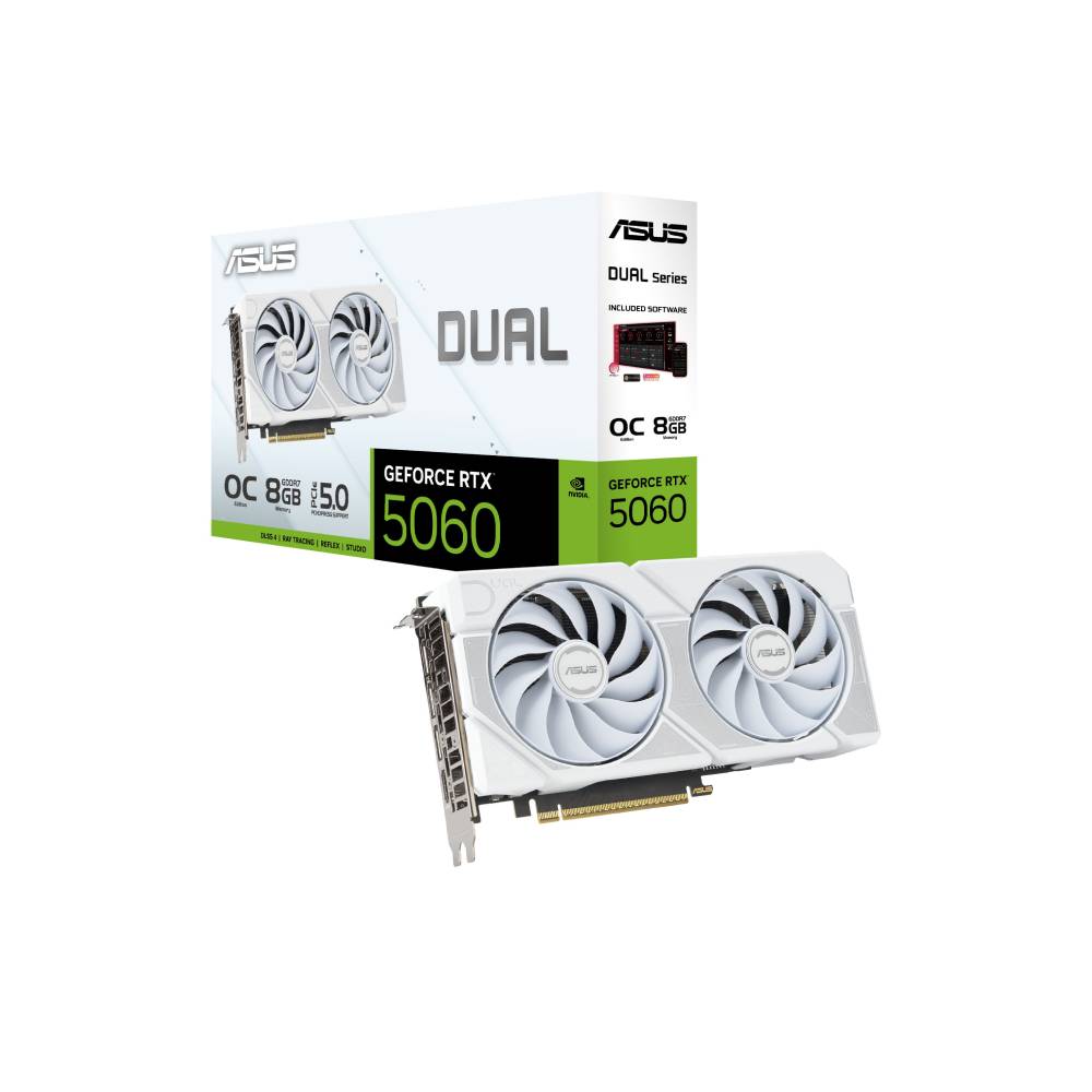 Asus White Geforce Rtx 5060 Dual 8Gb Oc Graphics Card