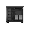 Detailed view of the Fractal Design Torrent Black EATX case emphasizing its tempered glass panel and premium airflow.