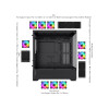 GameMax Vista Black ATX Gaming PC Case with 3x Infinity ARGB Fans - Black