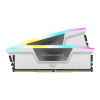 Corsair Vengeance RGB White DDR5 32GB kit (2 x 16GB) with white heat spreaders and RGB lighting.