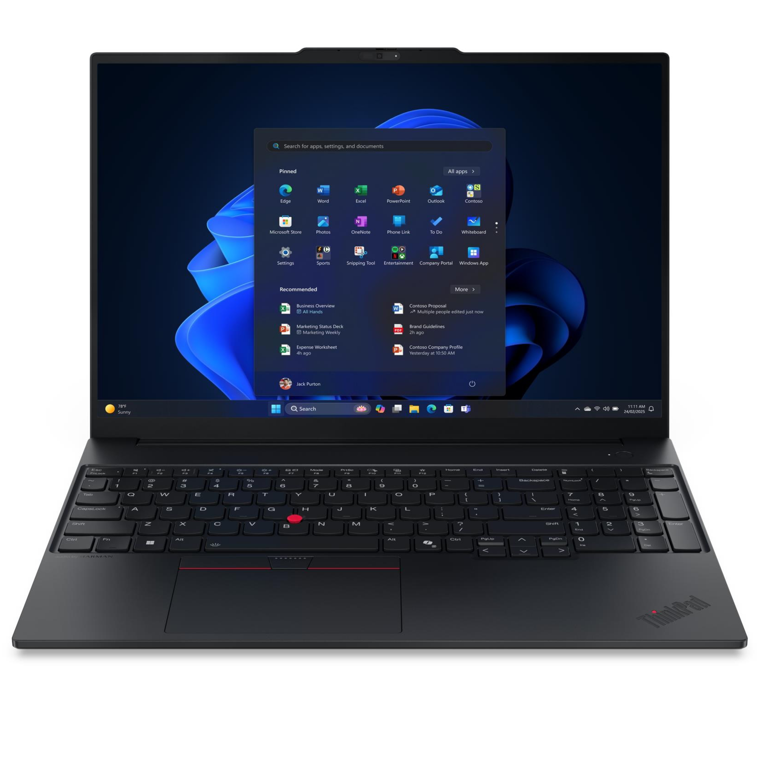 Lenovo Size 3 Black Refurbished - Thinkpad E16 Gen Intel Core Ultra 5 225U 16Gb Ram 512Gb Ssd 16" Windows 11 Pro Laptop