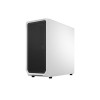 Detailed shot of Fractal Design Focus 2 RGB White PC case with RGB fans and spacious interior.