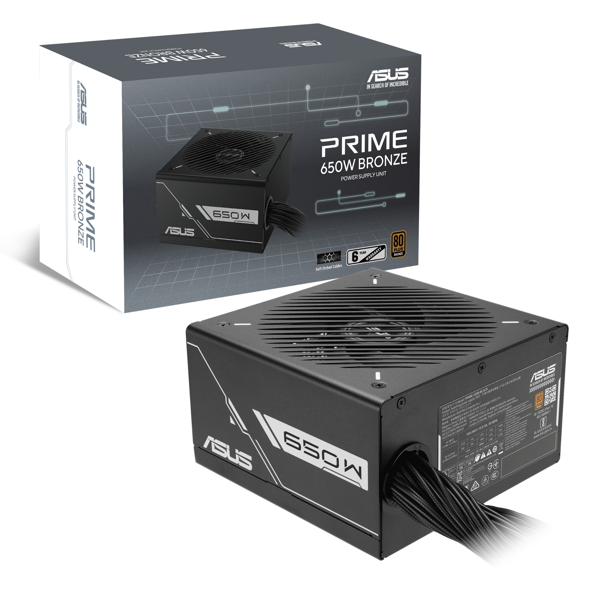 Asus Small Black Prime 650W Atx 80 Plus Bronze Psu Power Supply