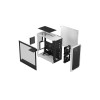 Fractal Design Focus 2 RGB White Mid Tower showcasing its efficient airflow and RGB lighting effects.